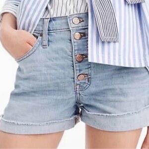 J Crew High Rise Denim Shorts with Button Fly- Size 29